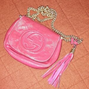 Gucci Fuchsia Color Soho Disco Bag Patent Leather